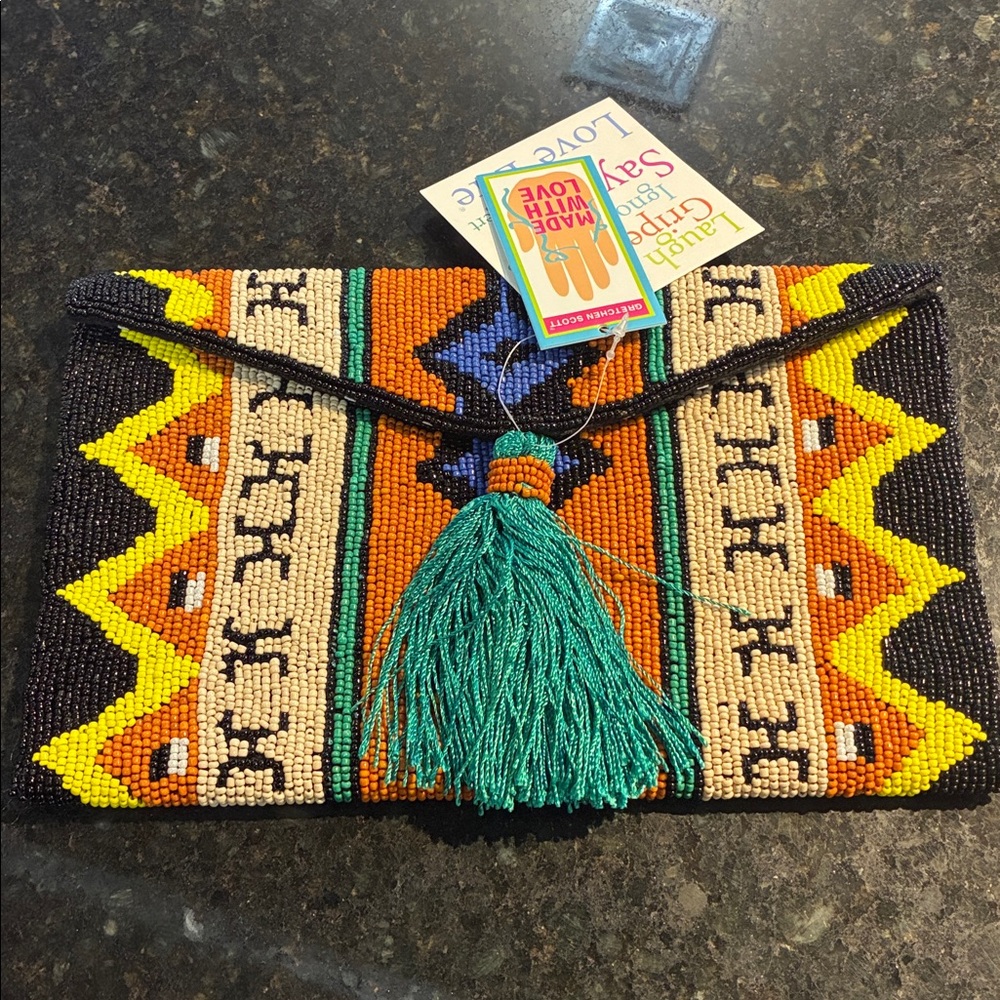 Gretchen Scott Multicolor Beaded Clutch